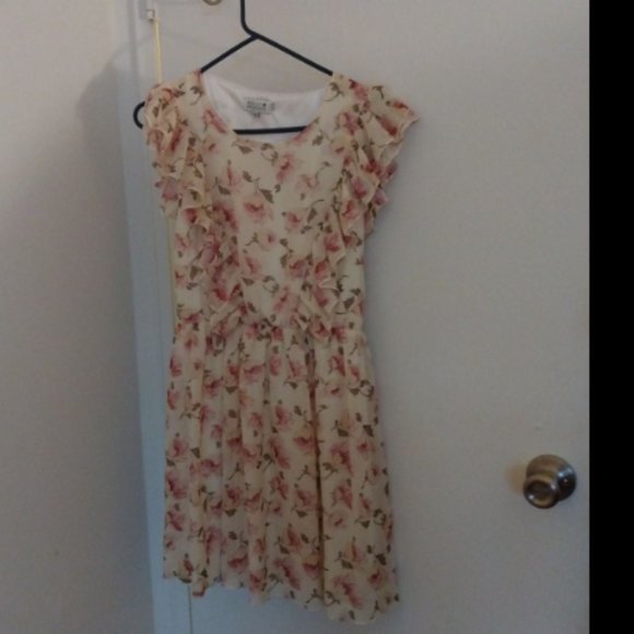 Molly Bracken Modcloth Ruffle Floral Mini Dress Sz XS - Picture 1 of 4